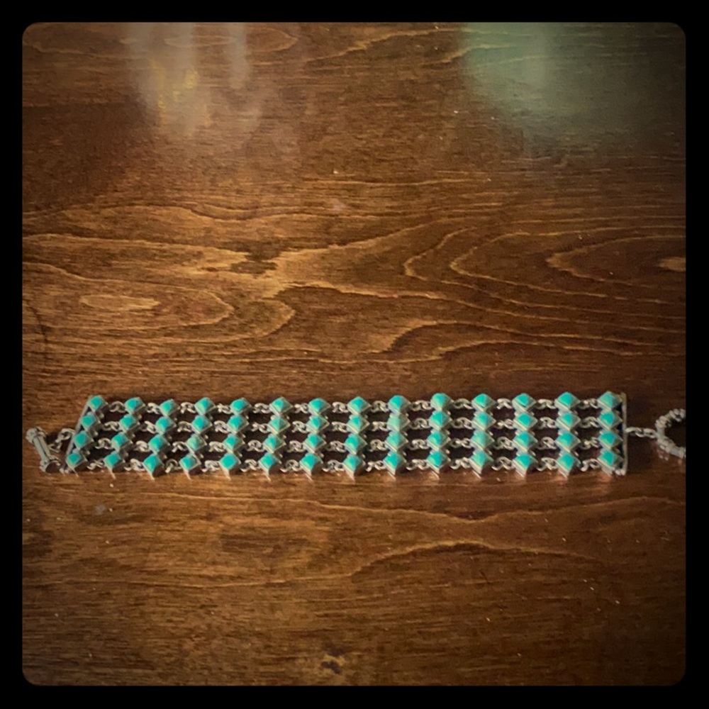 Sterling Silver turquoise stone vintage bracelet - Picture 3 of 8